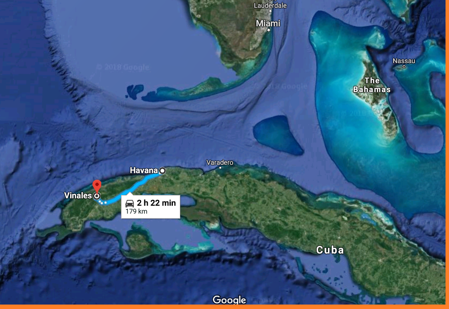 Cuba satellite map